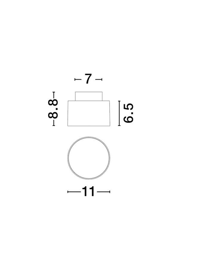 Plafoniera OZEN Sandy White Aluminium LED 17W 3000K Diam: 11 cm Nova Luce