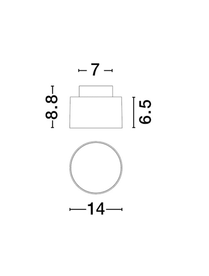 Plafoniera OZEN Sandy Black Aluminium LED 24W 3000K Diam: 14 cm  Nova Luce