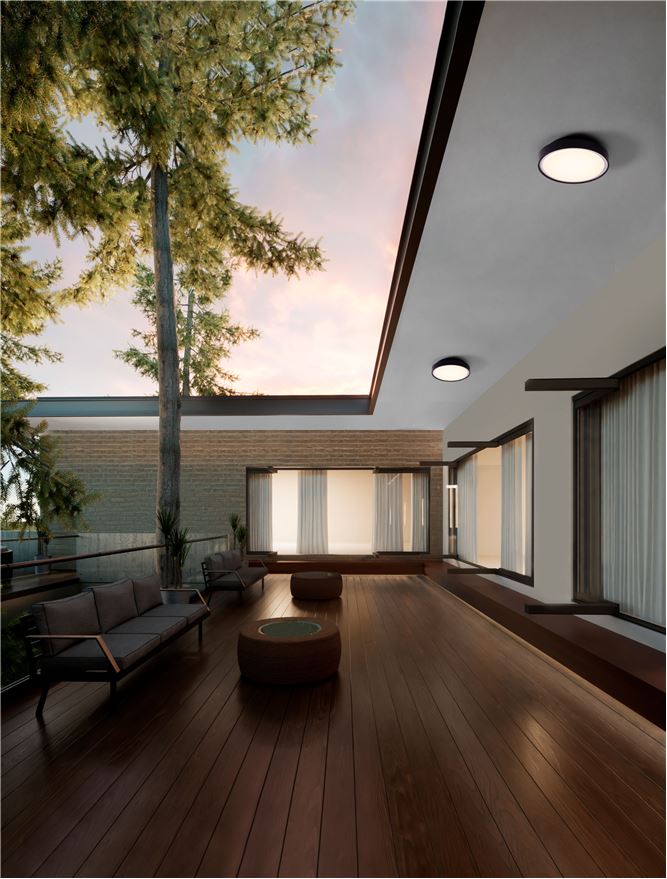 Plafoniera SKY Sandy Black Aluminium & Polycarbonate Diffuser LED 15W 3000K IP65 Diam: 30 cm  Nova Luce