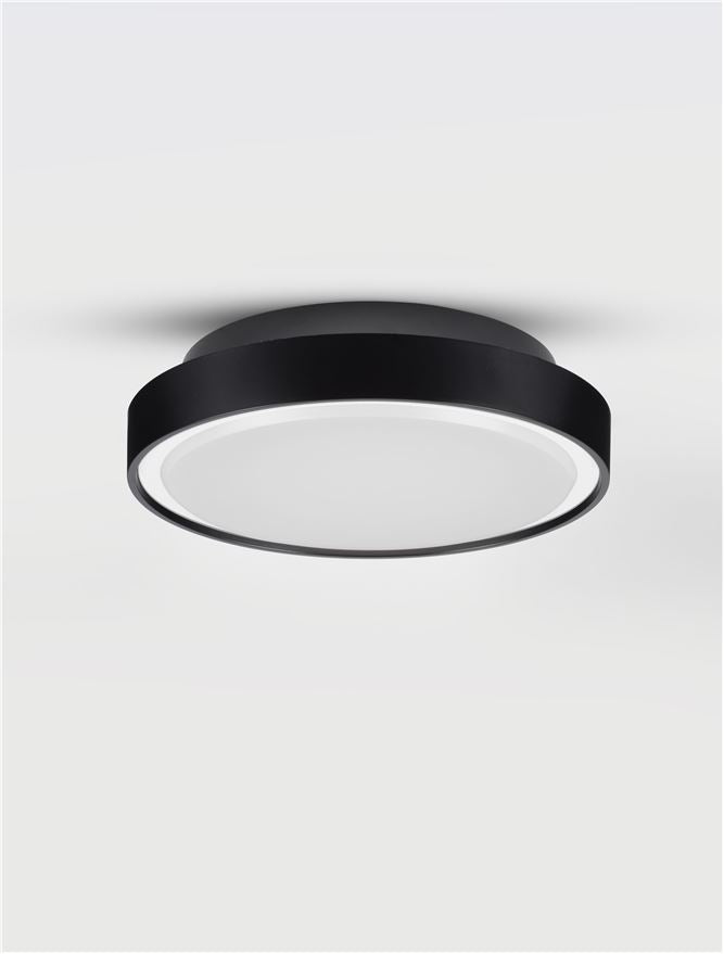 Plafoniera SKY Sandy Black Aluminium & Polycarbonate Diffuser LED 15W 3000K IP65 Diam: 30 cm  Nova Luce