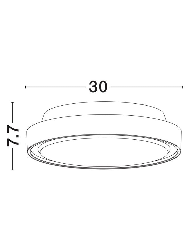 Plafoniera SKY Sandy Black Aluminium & Polycarbonate Diffuser LED 15W 3000K IP65 Diam: 30 cm  Nova Luce
