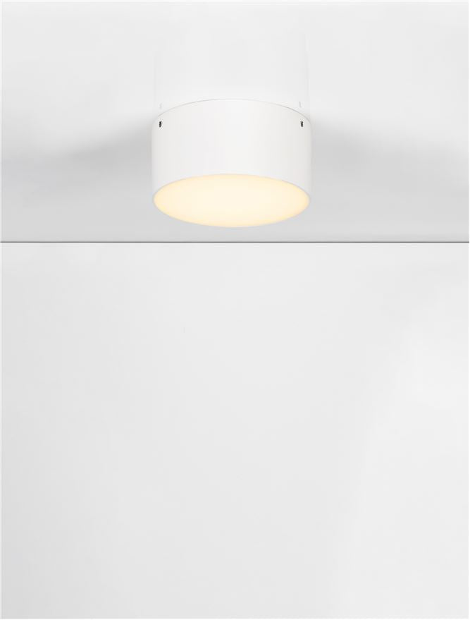 Plafoniera JUDI Sandy White Aluminium Polycarbonate LED 10W 3000K Diam: 12 cm IP65 Nova Luce