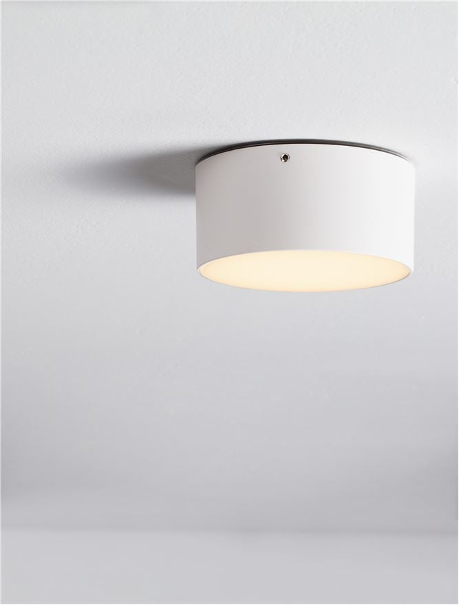 Plafoniera JUDI Sandy White Aluminium Polycarbonate LED 10W 3000K Diam: 12 cm IP65 Nova Luce
