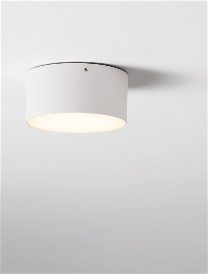 Plafoniera JUDI Sandy White Aluminium Polycarbonate LED 10W 3000K Diam: 12 cm IP65 Nova Luce