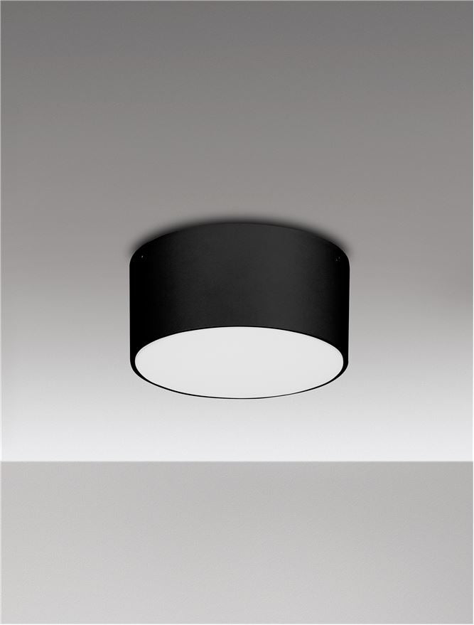 Plafoniera JUDI Sandy Black Aluminium Polycarbonate LED 10W 3000K Diam: 12 cm IP65 Nova Luce