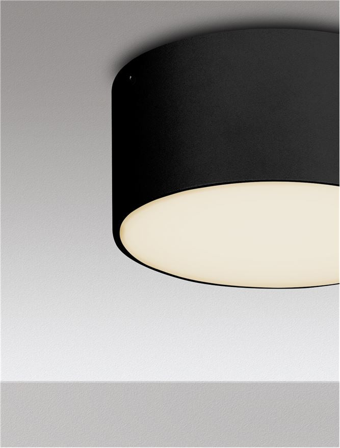 Plafoniera JUDI Sandy Black Aluminium Polycarbonate LED 10W 3000K Diam: 12 cm IP65 Nova Luce
