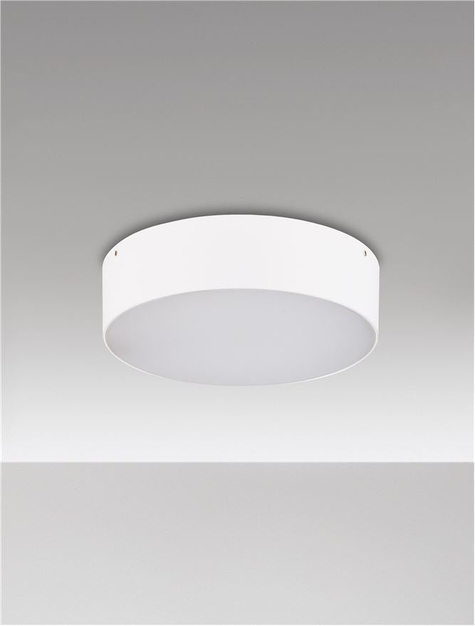 Plafoniera JUDI Sandy White Aluminium Polycarbonate LED 20W 3000K Diam: 22 cm IP65 Nova Luce