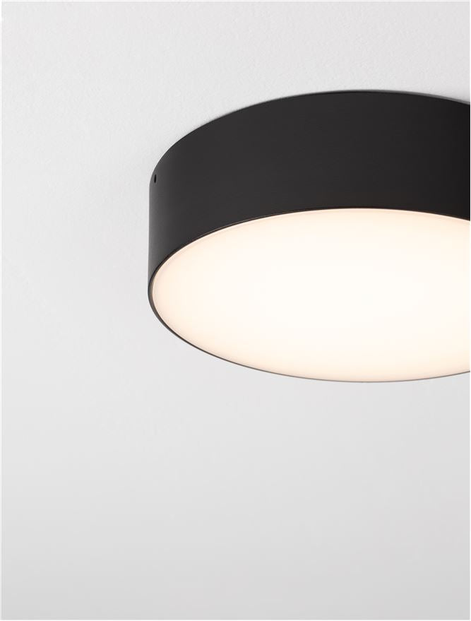 Plafoniera JUDI Sandy Black Aluminium Polycarbonate LED 20W 3000K Diam: 22 cm IP65 Nova Luce