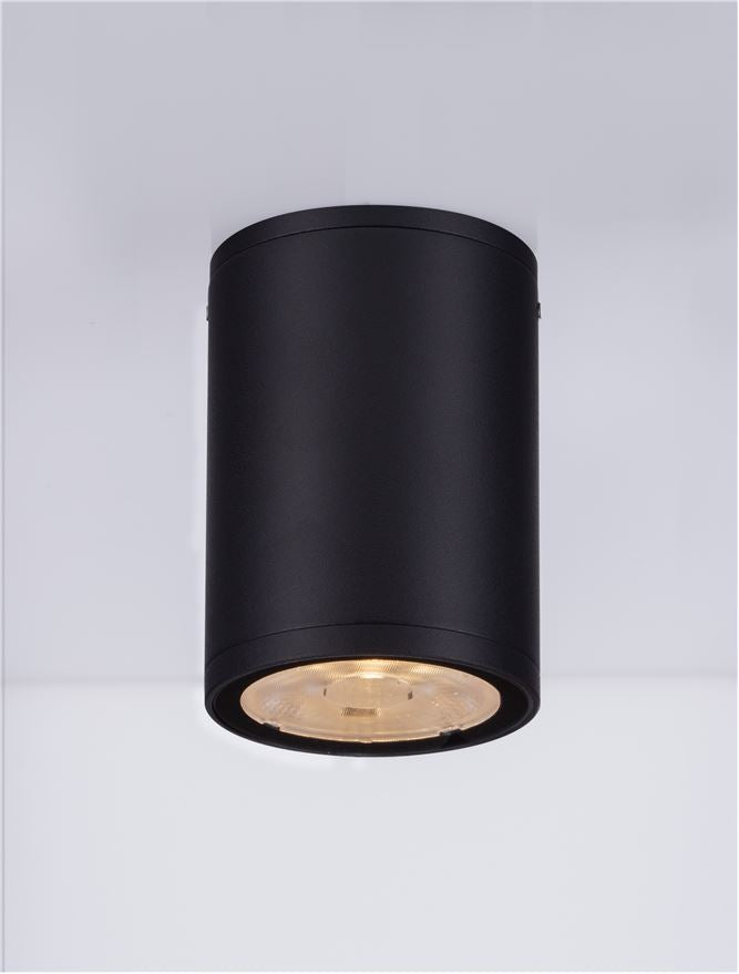 Plafoniera LUMINA Sandy Black Aluminium & Glass Diffuser LED 6W 3000K Diam: 6.5 cm IP65  Nova Luce