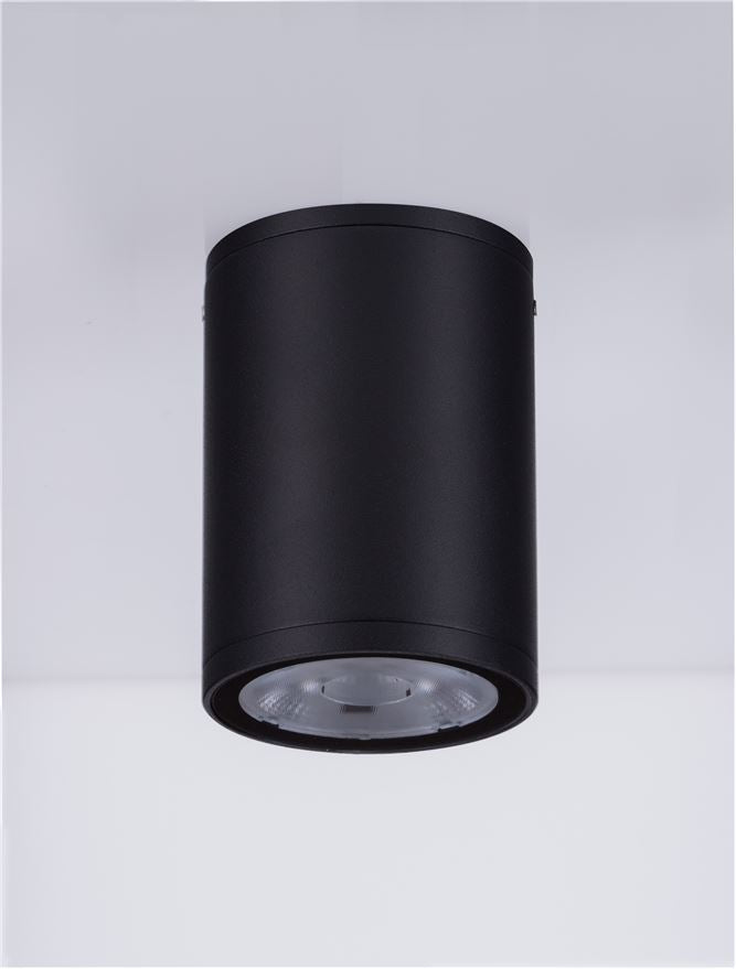 Plafoniera LUMINA Sandy Black Aluminium & Glass Diffuser LED 6W 3000K Diam: 6.5 cm IP65  Nova Luce