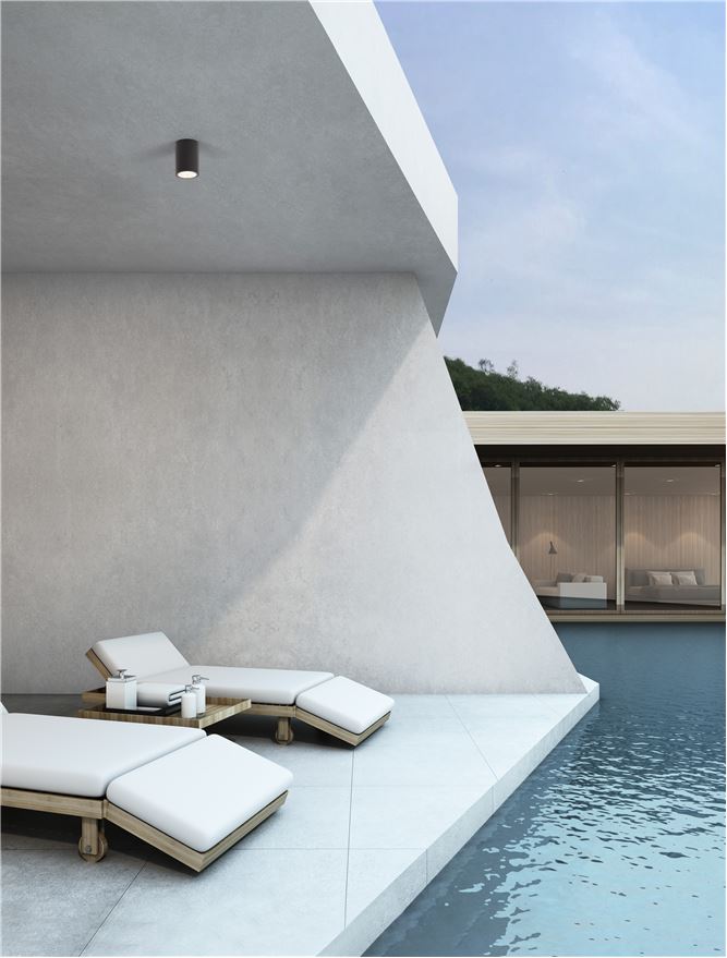 Plafoniera LUMINA Sandy Black Aluminium & Glass Diffuser LED 9W 3000K Diam: 8 cm IP65  Nova Luce