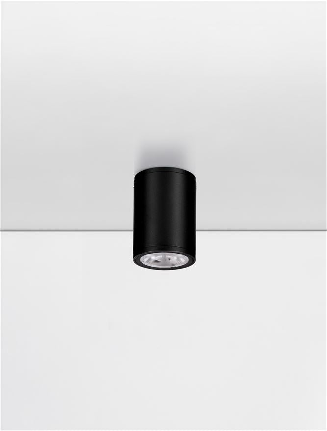 Plafoniera LUMINA Sandy Black Aluminium & Glass Diffuser LED 9W 3000K Diam: 8 cm IP65  Nova Luce