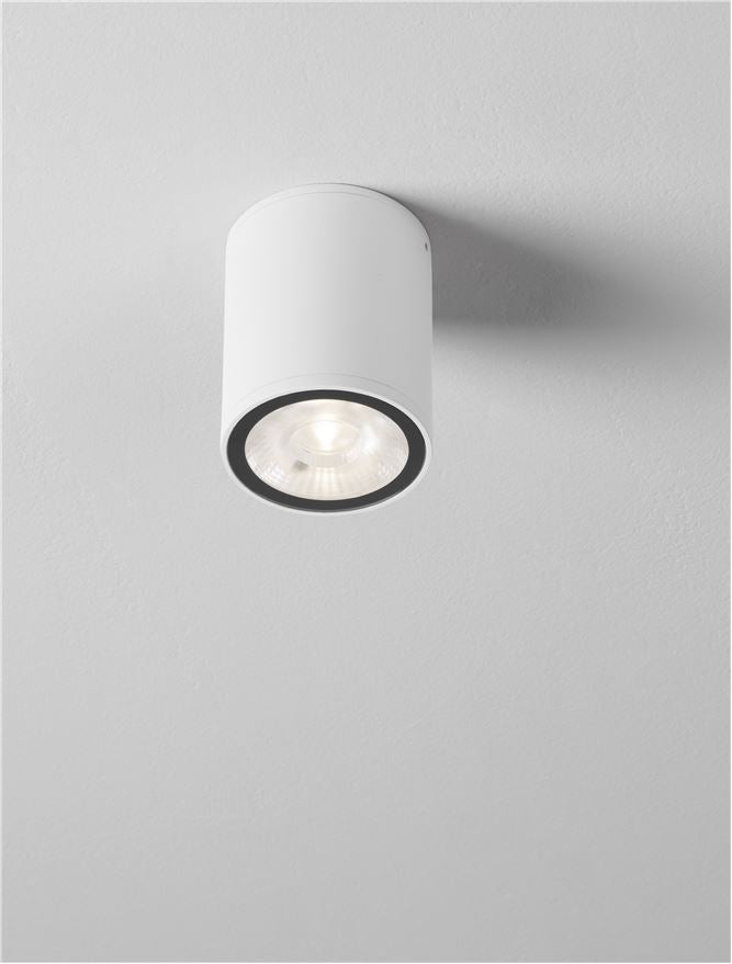 Plafoniera LUMINA Sandy White Aluminium & Glass Diffuser LED 9W 3000K Diam: 8 cm IP65  Nova Luce