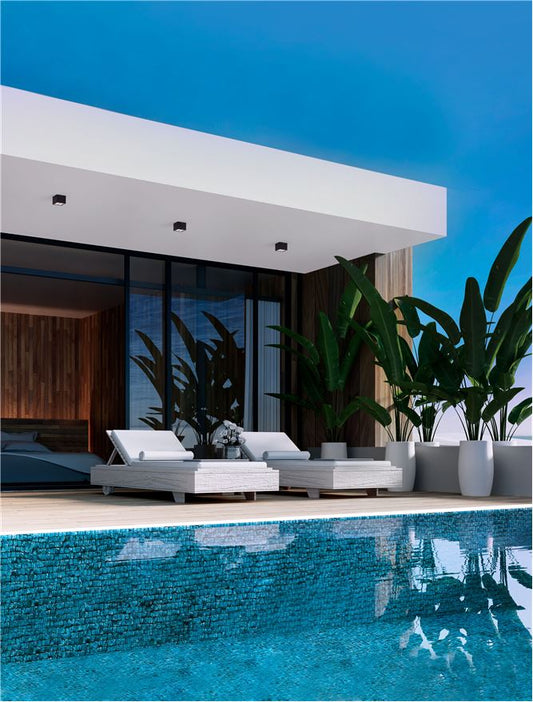 Plafoniera SIMPLY Sandy Black Aluminium & Glass 8W Dim: 8X8 cm Nova Luce