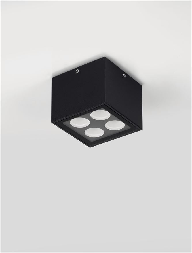 Plafoniera SIMPLY Sandy Black Aluminium & Glass 8W Dim: 8X8 cm Nova Luce