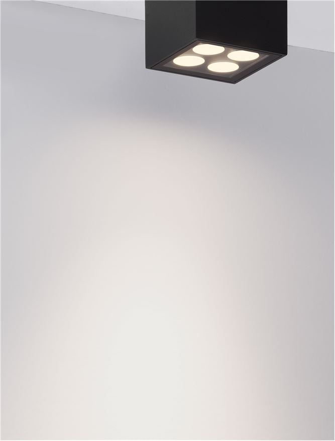 Plafoniera SIMPLY Sandy Black Aluminium & Glass 8W Dim: 8X8 cm Nova Luce