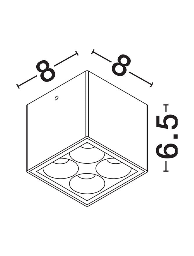 Plafoniera SIMPLY Sandy Black Aluminium & Glass 8W Dim: 8X8 cm Nova Luce