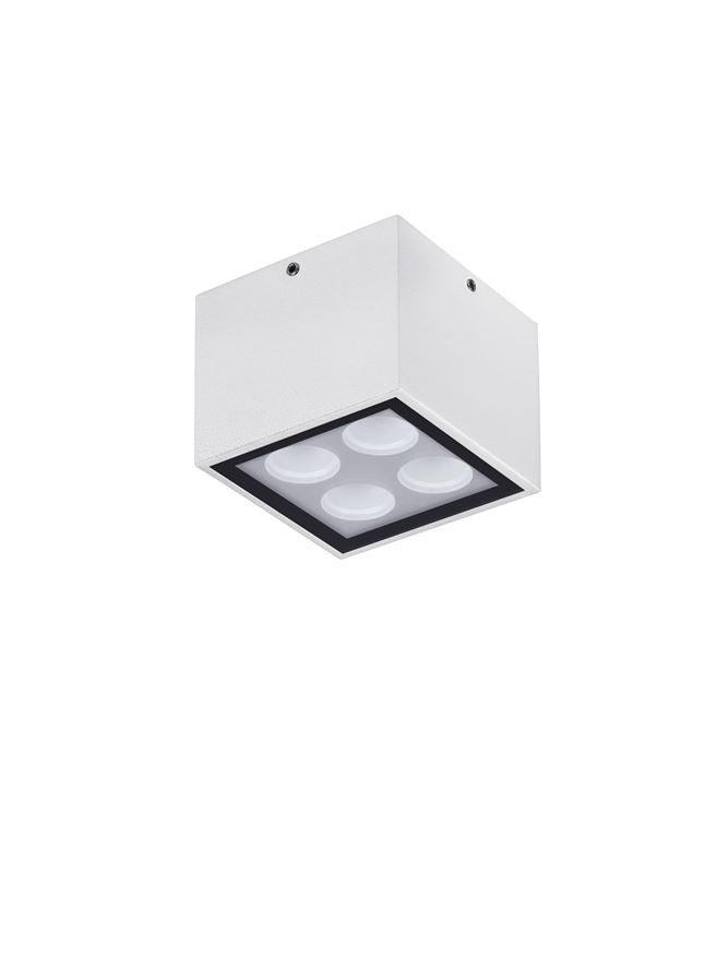 Plafoniera SIMPLY Sandy White Aluminium & Glass 8W Dim: 8X8 cm Nova Luce