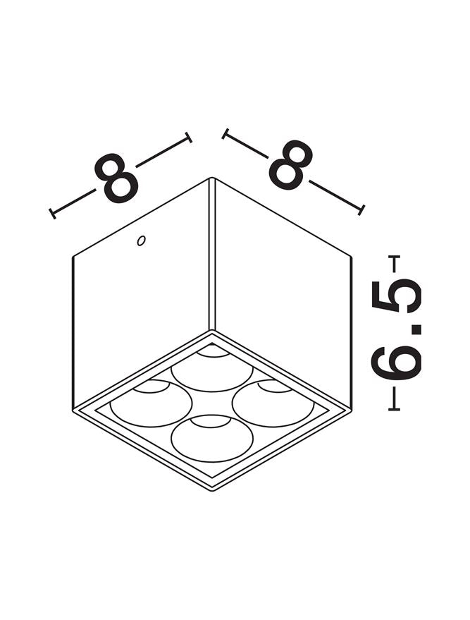 Plafoniera SIMPLY Sandy White Aluminium & Glass 8W Dim: 8X8 cm Nova Luce