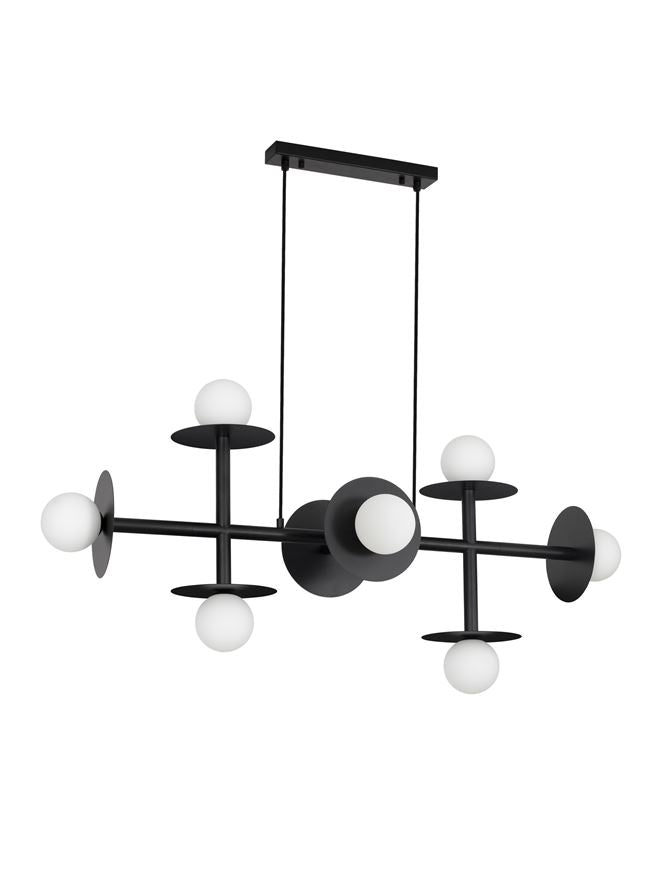 Lampa suspendata verticala PIELO BLACK 8 NOVA LUCE