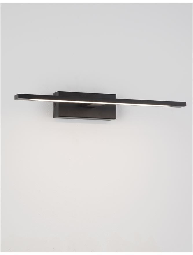 Aplica de interior MONDRIAN Sandy Black Aluminium & Acrylic LED 12W 3000K Dim: L. 41.5 X W.14 X H.6 cm IP44 Nova Luce