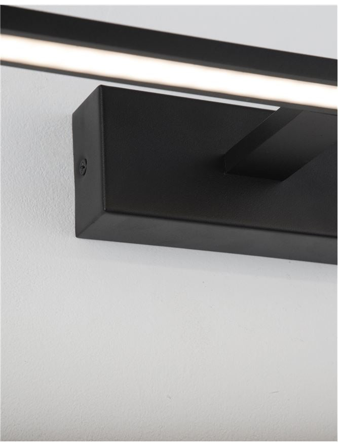 Aplica de interior MONDRIAN Sandy Black Aluminium & Acrylic LED 12W 3000K Dim: L. 41.5 X W.14 X H.6 cm IP44 Nova Luce