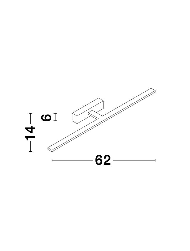 Aplica de interior MONDRIAN Sandy White Aluminum & Acrylic LED 20W 3000K Dim: L.62 X W.4 X H.6 cm IP44 Nova Luce