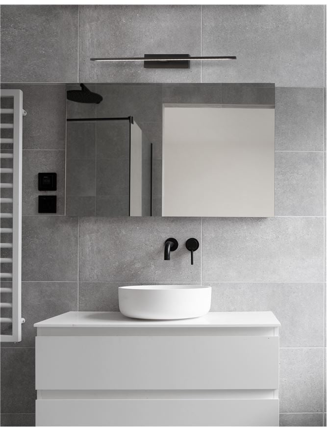 Aplica de interior MONDRIAN Sandy Black Aluminium & Acrylic LED 20W 3000K Dim: L.62 X W.4 X H.6 cm IP44 Nova Luce