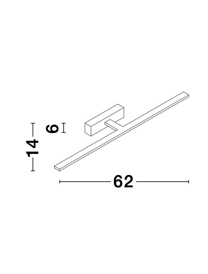 Aplica de interior MONDRIAN Sandy Black Aluminium & Acrylic LED 20W 3000K Dim: L.62 X W.4 X H.6 cm IP44 Nova Luce