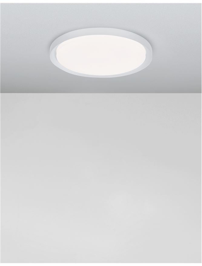 Plafoniera TROY Metal & Acrylic Diffuser Matt White Outside Matt White Inside 40W Diam: 46 cm Nova Luce