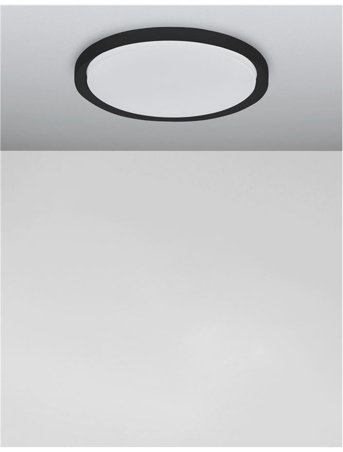 Plafoniera TROY Metal & Acrylic Diffuser Matt Black Outside Matt White Inside 40W Diam: 46 cm Nova Luce
