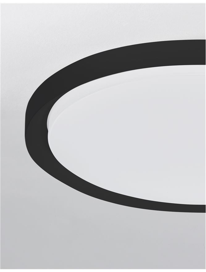 Plafoniera TROY Metal & Acrylic Diffuser Matt Black Outside Matt White Inside 40W Diam: 46 cm Nova Luce