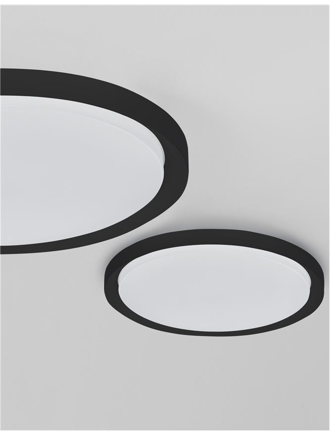 Plafoniera TROY Metal & Acrylic Diffuser Matt Black Outside Matt White Inside 50W Diam: 56 cm Nova Luce