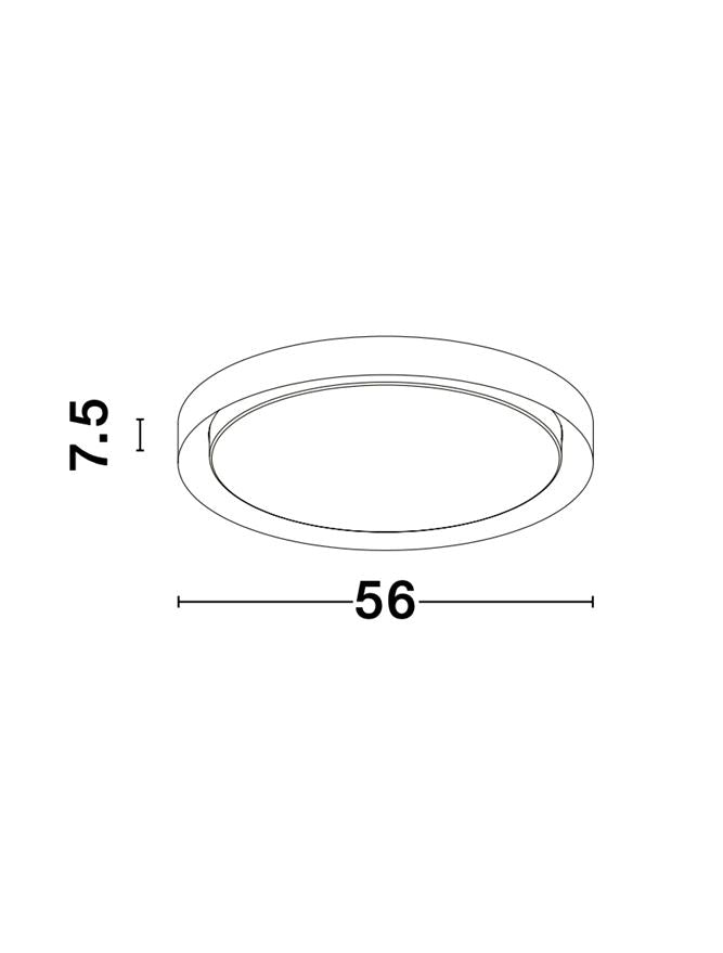 Plafoniera TROY Metal & Acrylic Diffuser Matt Black Outside Matt White Inside 50W Diam: 56 cm Nova Luce