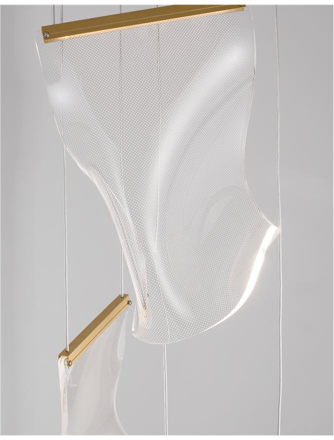 Lampa suspendata SIDERNO Gold Aluminium & Acrylic LED 16W NOVA LUCE