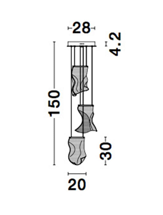 Lampa suspendata SIDERNO Gold Aluminium & Acrylic LED 16W NOVA LUCE