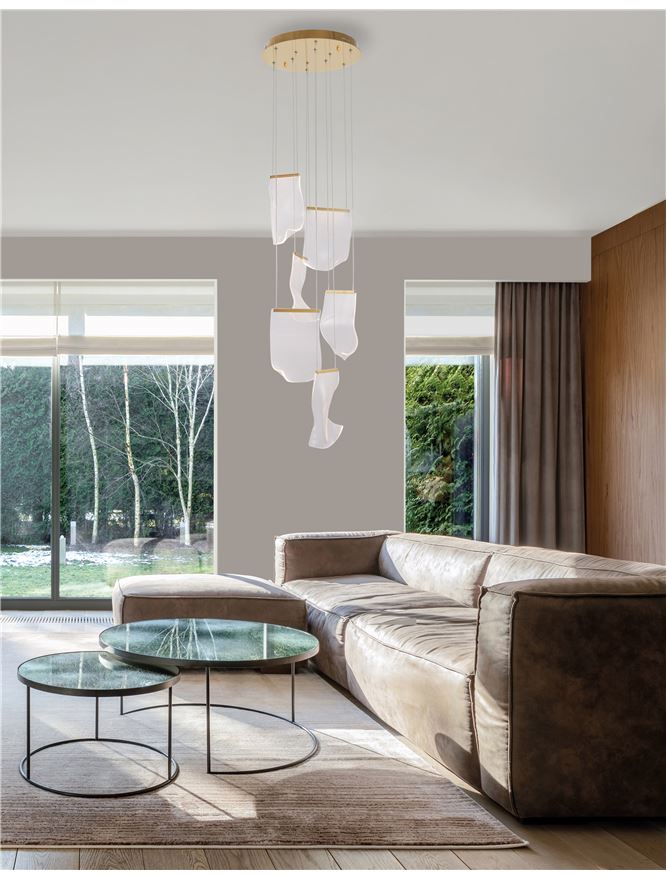 Lampa suspendata SIDERNO Gold Aluminium & Acrylic LED 39W NOVA LUCE