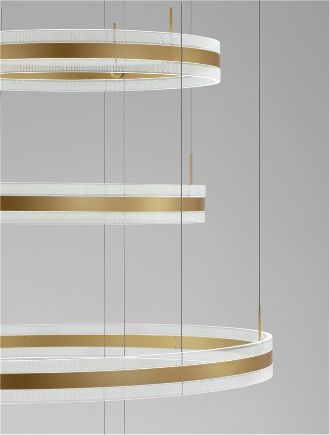 Lampa suspendata AGOS Round Gold Aluminium D106 NOVA LUCE