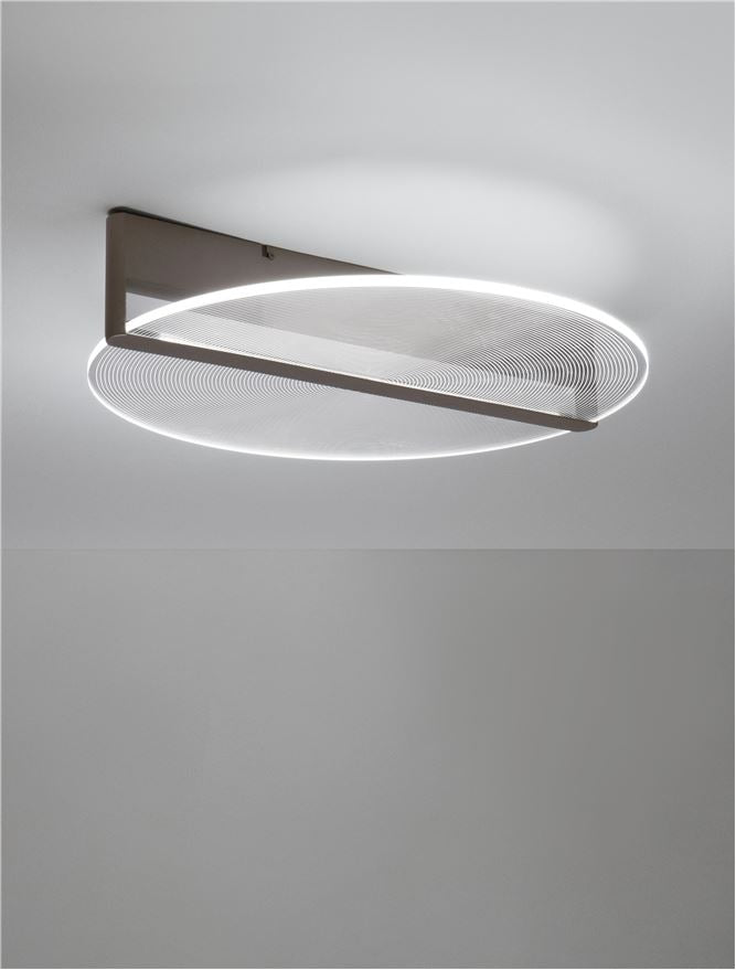 Plafoniera NOAH Coffee Brown Aluminium & Acrylic Led 36W Dim: 58.5x56 cm Nova Luce