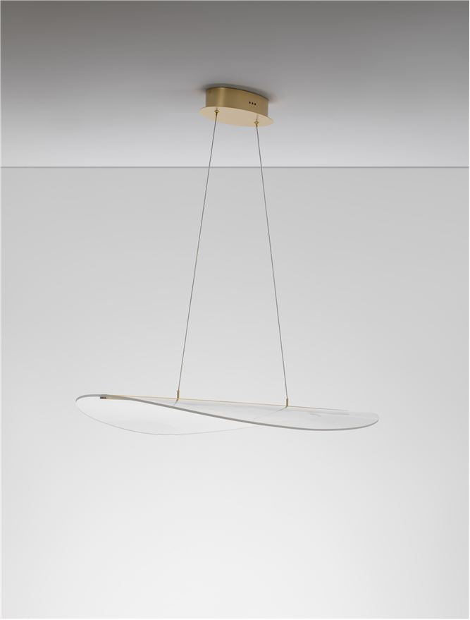 Lampa suspendata AGOS Gold Aluminium L95 NOVA LUCE