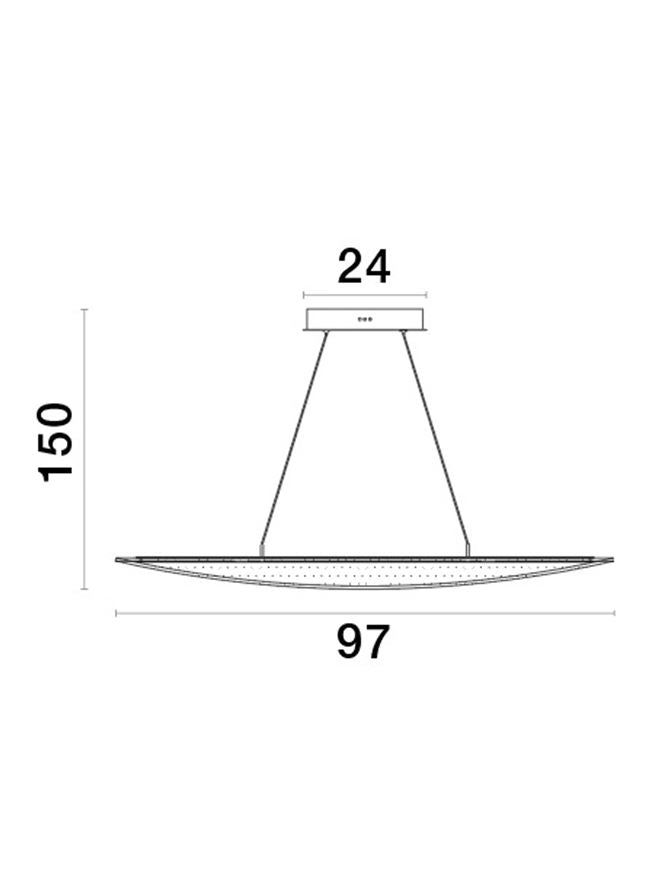 Lampa suspendata AGOS Gold Aluminium L95 NOVA LUCE
