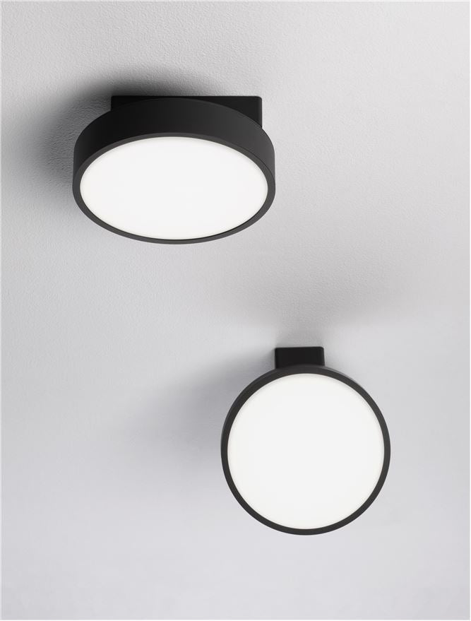 Plafoniera PERFECT Sandy Black Aluminium & Acrylic LED 20W 2700-6000K Changing CCT & Dimming Diam: 20 cm  Nova Luce