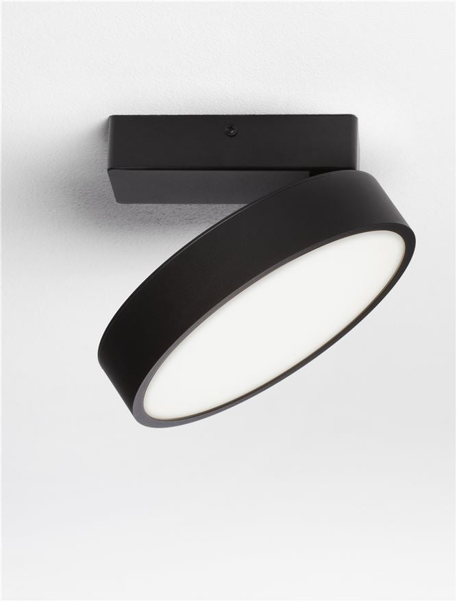 Plafoniera PERFECT Sandy Black Aluminium & Acrylic LED 20W 2700-6000K Changing CCT & Dimming Diam: 20 cm  Nova Luce