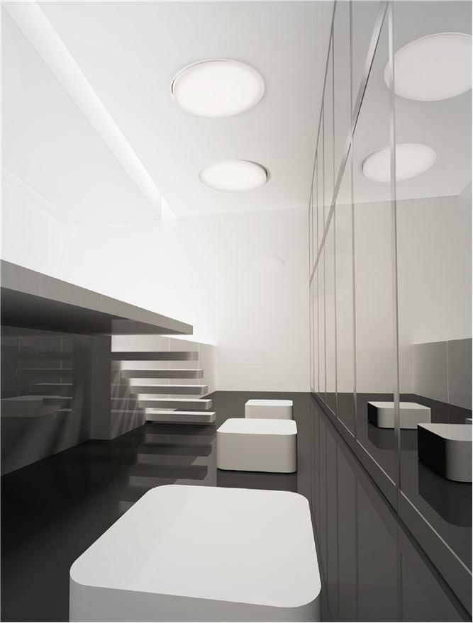 Plafoniera PERFECT Sandy White Aluminium & Acrylic Recessed Profile LED 120W 2700-6000K Changing CCT & Dimming Diam: 100 cm Nova Luce
