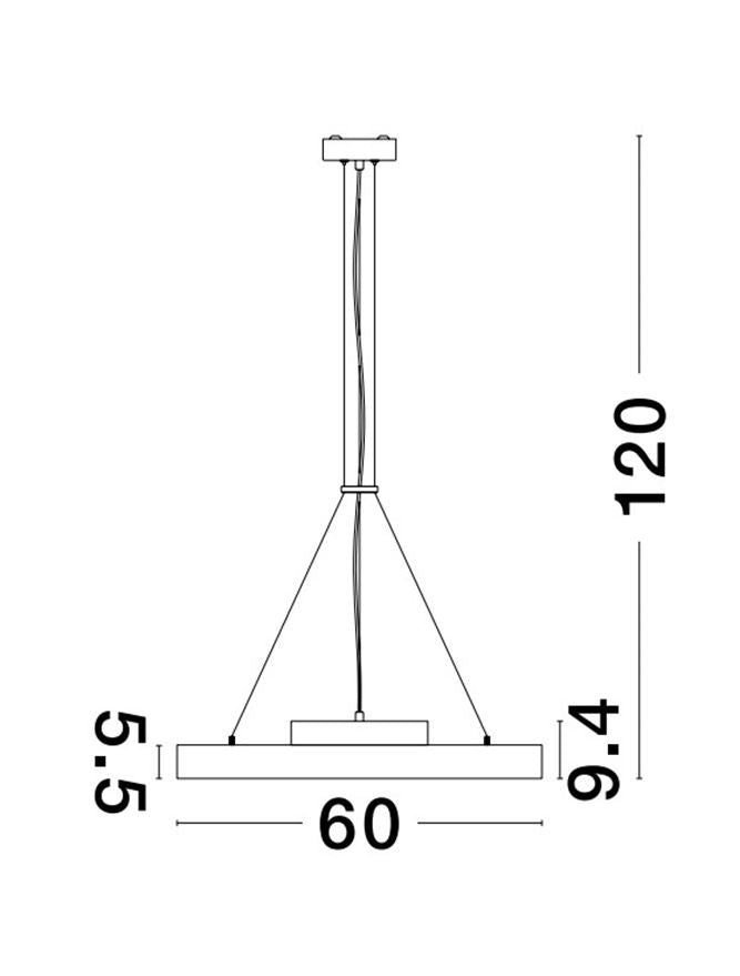 Lampa suspendata PERFECT Sandy White Aluminium & Acrylic Pendant LED 40W 2700-6000K Changing CCT & Dimming Diam: 60 cm Nova Luce