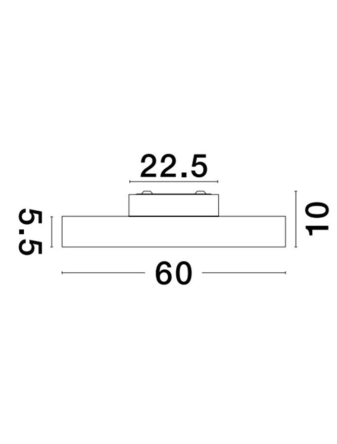 Plafoniera PERFECT Sandy White Aluminium & Acrylic Surface LED 40W 3000K Diam: 60 cm  Nova Luce