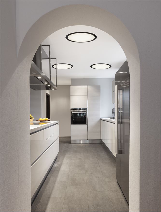 Plafoniera PERFECT Sandy Black Aluminium & Acrylic Recessed Profile LED 120W 3000K Diam: 100 cm Nova Luce