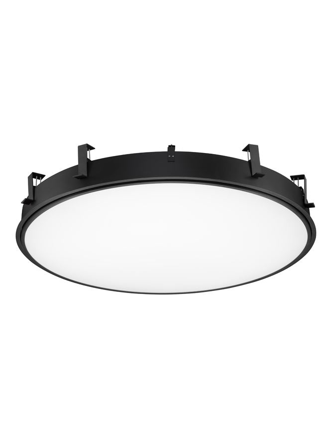 Plafoniera PERFECT Sandy Black Aluminium & Acrylic Recessed Profile LED 120W 3000K Diam: 100 cm Nova Luce
