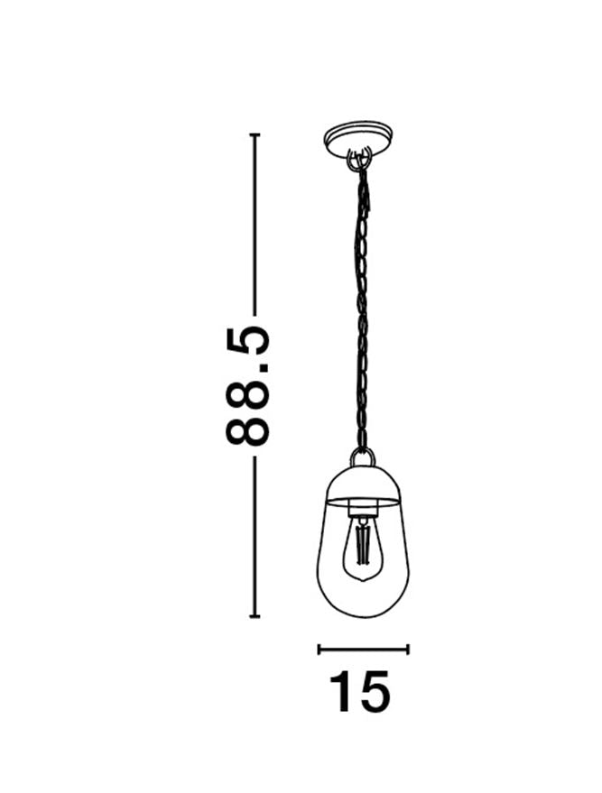 Lampa suspendata de exterior OMIKA dim: 15 X 15 X 88.5 cm Nova Luce