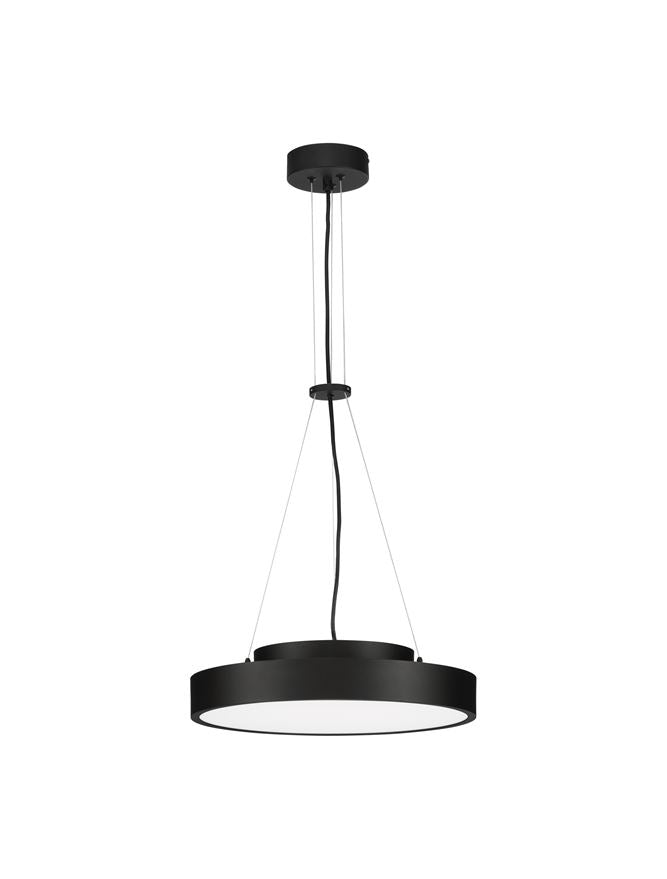Lampa suspendata PERFECT Sandy Black Aluminium & Acrylic Pendant LED 24W 3000K Diam: 40 cm Nova Luce